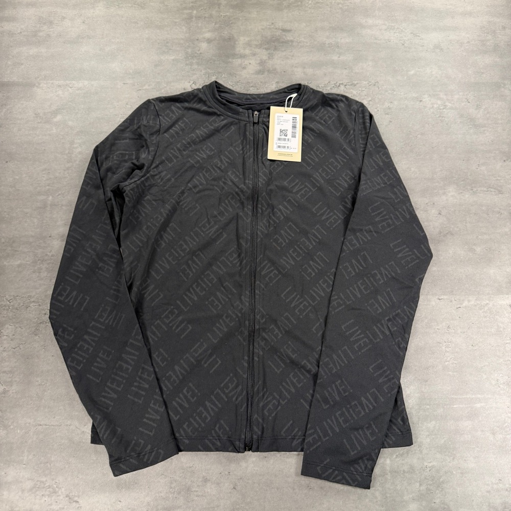 LIVE! Jacket Large Live Mesh Jacquard Noir Black Full Zip Training $118 Brazil